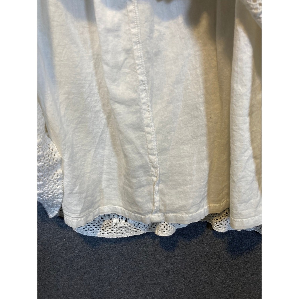 Kyra White Cotton Eyelet Lace Maxi Skirt Elastic Waist Boho Cottagecore Large - Picture 9 of 12